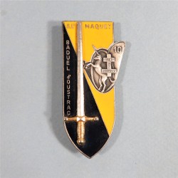 INSIGNE MILITAIRE PROMOTION SOUS LIEUTENANT MAQUET BADUEL D'OUSTRAC EOR COET 10 ème BATAILLON DE CHASSEURS FABRICATION FRAISSE