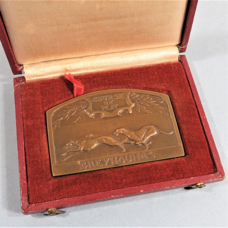 FRANCE MEDAILLE EN BRONZE COURSE DE PLAT ELEVAGE DE GREYHOUNDS LEVRIERS EN COFFRET