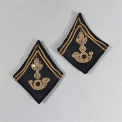 PAIRE DE PATTES DE COL BCA BCP BATAILLON DE CHASSEURS POUR UNIFORME D'OFFICIER CAMPAGNE 1939-1940