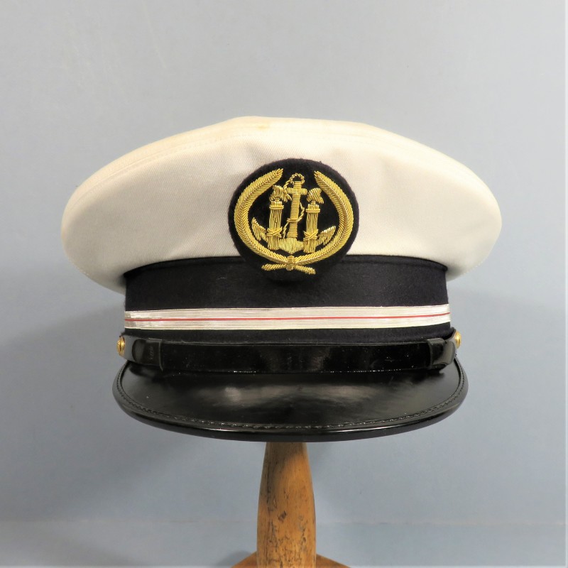CASQUETTE MARINE DE CONTROLEUR DES DOUANES MARITIMES ANNEES 1980 TAILLE 58 FABRICANT BALSAN