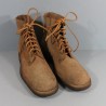 BRODEQUINS CHAUSSURES MILITAIRE EN CUIR MARRON MODELE 1945 ARMEE FRANCAISE INDOCHINE ALGERIE DATEES 1952 TAILLE 42