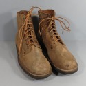 BRODEQUINS CHAUSSURES MILITAIRE EN CUIR MARRON MODELE 1945 ARMEE FRANCAISE INDOCHINE ALGERIE DATEES 1953 TAILLE 42