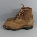 BRODEQUINS CHAUSSURES MILITAIRE EN CUIR MARRON MODELE 1945 ARMEE FRANCAISE INDOCHINE ALGERIE DATEES 1953 TAILLE 42