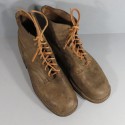 BRODEQUINS CHAUSSURES MILITAIRE EN CUIR MARRON MODELE 1945 ARMEE FRANCAISE INDOCHINE ALGERIE DATEES 1954 TAILLE 41
