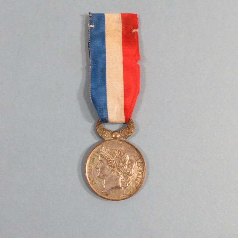 MEDAILLE DE L'UNION DEPARTEMENTALE DES SAPEURS POMPIERS D'EURE ET LOIRE BRONZE ARGENTE VERS 1900