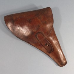 ETUI D'OFFICIER EN CUIR FAUVE MARRON MODELE 1917 SIMPLIFIE POUR REVOLVER ST ETIENNE MODELE 1892