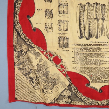 MOUCHOIR D'INSTRUCTION MILITAIRE N° 8 PLACEMENT DES EFFETS POUR LES REVUES DE DETAIL DANS LES CHAMBRES 1884