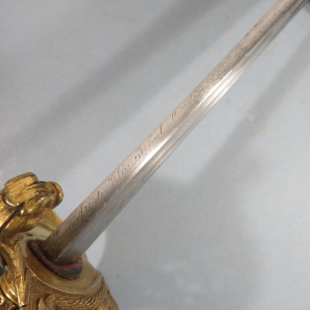 SABRE D'OFFICIER DE MARINE OU OFFICIER SUPERIEUR MODELE 1853 AVEC ANCRES ET COURONNES MANUFACTURE DE KLINGENTHAL