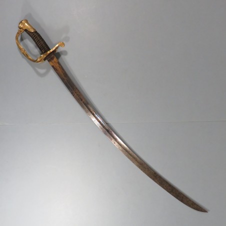 SABRE D'OFFICIER D'INFANTERIE MODELE 1821 LAME DECOREE DE LA GARDE NATIONALE DE PARIS 27 28 29 JUILLET 1830