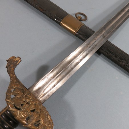 SABRE D'OFFICIER DE MARINE MODELE 1853 AVEC ANCRES ET COURONNES MANUFACTURE DE KLINGENTHAL NAPOLEON III