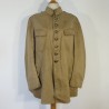 VAREUSE VESTE OFFICIER MODELE 1920 CHASSEURS ALPINS OU A PIED COULEUR BEIGE EN GABARDINE COL SAXE