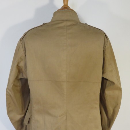 VAREUSE VESTE OFFICIER MODELE 1920 CHASSEURS ALPINS OU A PIED COULEUR BEIGE EN GABARDINE COL SAXE