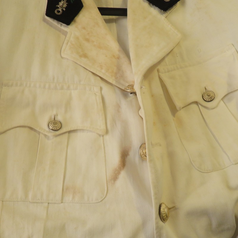 VESTE BLANCHE D'UNIFORME D'UN ADJUDANT DU REC CAVALERIE LEGION ETRANGERE ESPL ANNEES 1950 - 1970