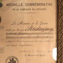 CADRE AVEC DIPLOME ET MEDAILLE DE LA CAMPAGNE 1870 1871 VOLONTAIRE AUX FRANCS TIREURS DE GRAY MIDI ET PHILIPPEVILLE