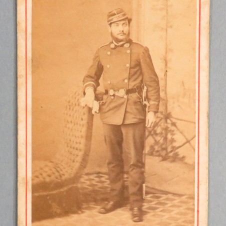 PHOTO CDV D'UN OFFICIER MEDECIN GARDE MOBILE OU NATIONAL INFANTERIE SECOND EMPIRE FRANCS TIREURS 1870-1871