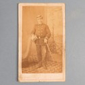 PHOTO CDV D'UN ADJUDANT GARDE MOBILE OU NATIONAL ALBI INFANTERIE SECOND EMPIRE FRANCS TIREURS 1870-1871