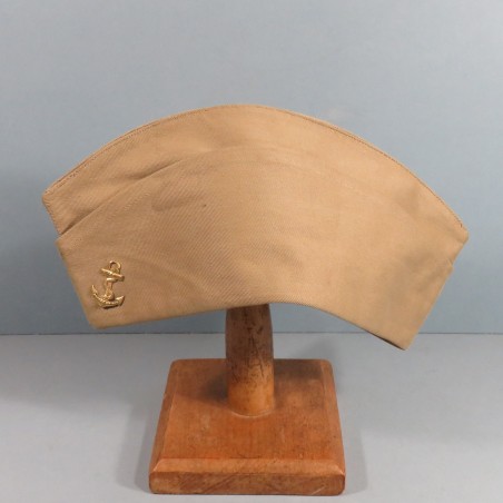 CALOT BEIGE SABLE MODELE 1957 INFANTERIE COLONIALE TROUPES DE MARINE AVEC ANCRE TAILLE 59