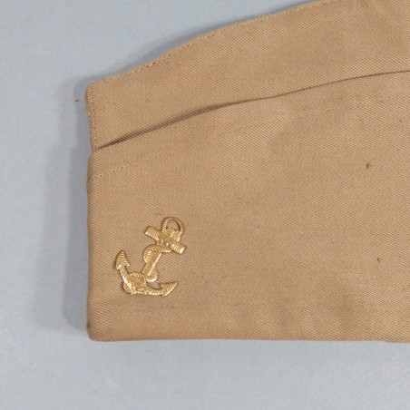 CALOT BEIGE SABLE MODELE 1957 INFANTERIE COLONIALE TROUPES DE MARINE AVEC ANCRE TAILLE 59