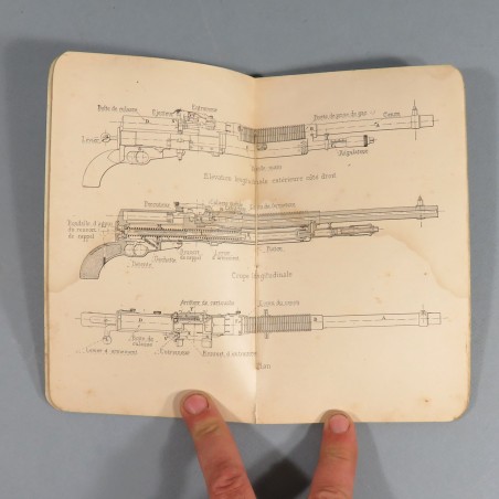 MANUEL D'INSTRUCTION SUR LA MITRAILLEUSE PORTATIVE HOTCHKISS POUR AVATION DATE 1915 AVIATION 1914 1918