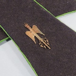 PAIRE D'EPAULETTES EPAULETTE D'OFFICIER AVEC INSIGNE ETAT MAJOR ET BORDEES DE SOUTACHE VERTE 1945-1950