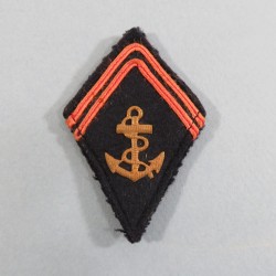 INSIGNE DE BRAS EN TISSU INFANTERIE COLONIALE ANCRE METALIQUE POUR OFFICIER LIBERATION 1944 1945 ET GUERRE D'INDOCHINE