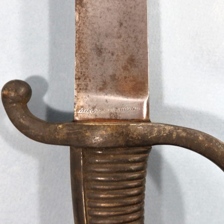 SABRE BRIQUET INFANTERIE MODELE AN XI PREMIER EMPIRE ET SECOND EMPIRE LAME DATEE 1831 AVEC SON FOURREAU