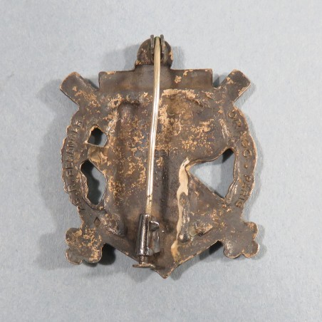 INSIGNE MILITAIRE 2 ème REGIMENT D'ARTILLERIE COLONIALE FABRICATION EN ARGENT DRAGO PARIS RUE BERANGER DEPOSE 1940