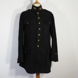 RARE !! VESTE D'UNIFORME DE SOUS OFFICIER MODELE 1914 MEDECIN INFANTERIE COLONIALE DRAP LEGER COULEUR NOIRE TROUPES D'AFRIQUE