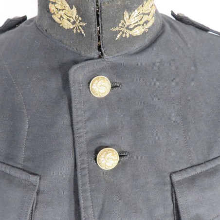 RARE !! VESTE D'UNIFORME DE SOUS OFFICIER MODELE 1914 MEDECIN INFANTERIE COLONIALE DRAP LEGER COULEUR NOIRE TROUPES D'AFRIQUE