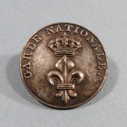 BOUTON AU LYS COURONNE GARDE NATIONALE DIAMETRE 2.5 cm 1815 - 1830 RESTAURATION LOUIS XVIII