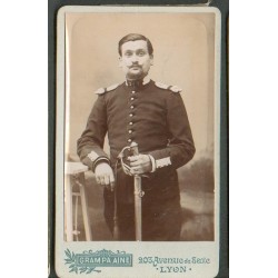 PHOTO CDV D'UN CAVALIER AU 2 ème REGIMENT DE DRAGON