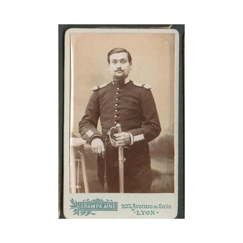 PHOTO CDV D'UN CAVALIER AU 2 ème REGIMENT DE DRAGON