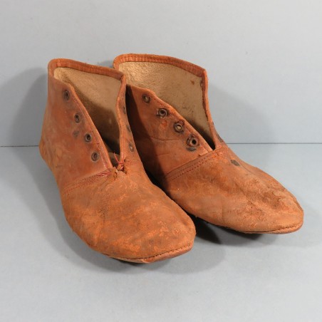 CHAUSSONS EN CUIR DOUBLES POUR AVIATEUR ET PILOTE AVIATION GUERRE 1914 1918