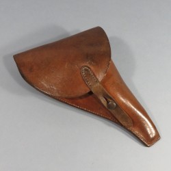 ETUI D'OFFICIER EN CUIR FAUVE MARRON MODELE 1917 SIMPLIFIE POUR REVOLVER ST ETIENNE MODELE 1892