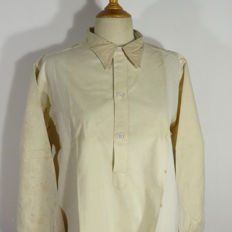 CHEMISE FRANCAISE SOUS OFFICIER MODELE ANNEES 1930 OU 1935 BLANCHE CAMPAGNE 1939 1940 QUASI NEUVE DE STOCK TAILLE 2