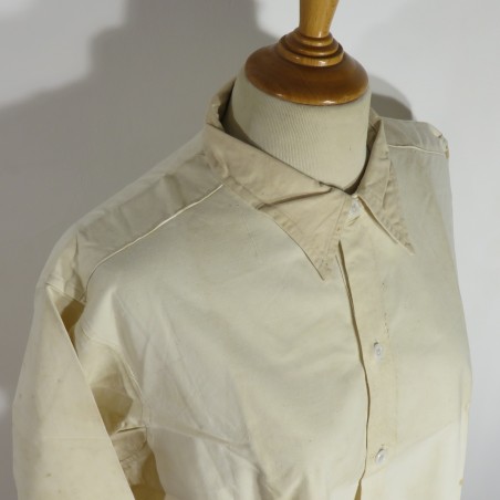 CHEMISE FRANCAISE SOUS OFFICIER MODELE ANNEES 1930 OU 1935 BLANCHE CAMPAGNE 1939 1940 QUASI NEUVE DE STOCK TAILLE 2