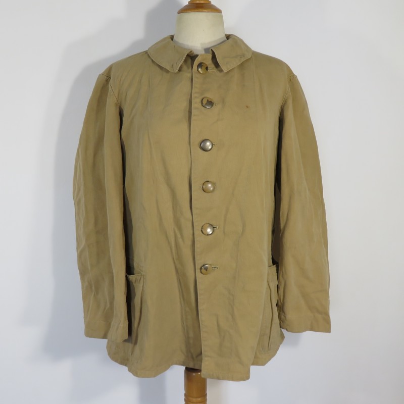 VESTE TROUPE COLONIALE DE TYPE BOURGERON COULEUR CACHOU 1914-1918-1920 INFANTERIE COLONIALE LEGION ETRANGERE GUERRE DU RIF MAROC