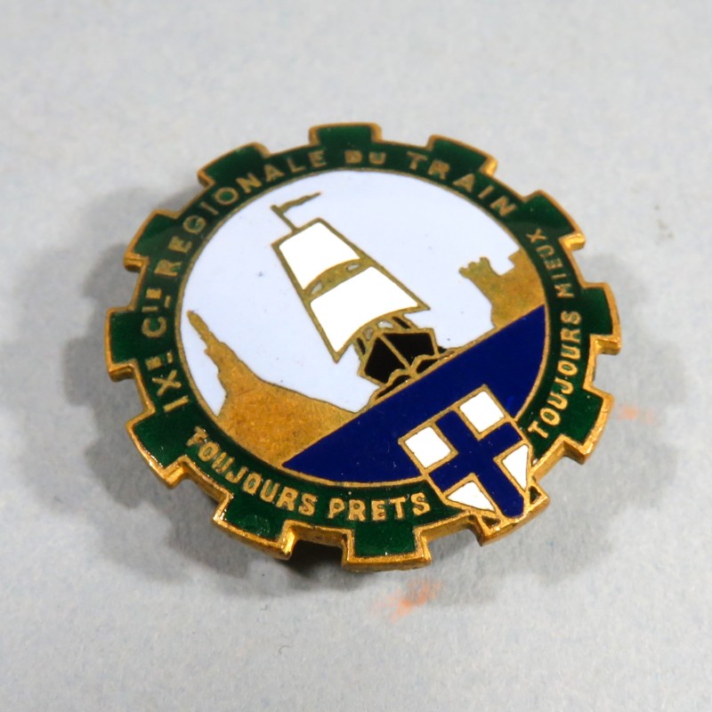 INSIGNE MILITAIRE 9 ème COMPAGNIE REGIONALE DU TRAIN FABRICANT DRAGO PARIS NICE