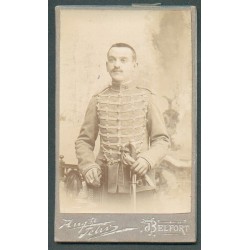 PHOTO CDV D'UN CAVALIER AU 11 ème REGIMENT DE HUSSARDS