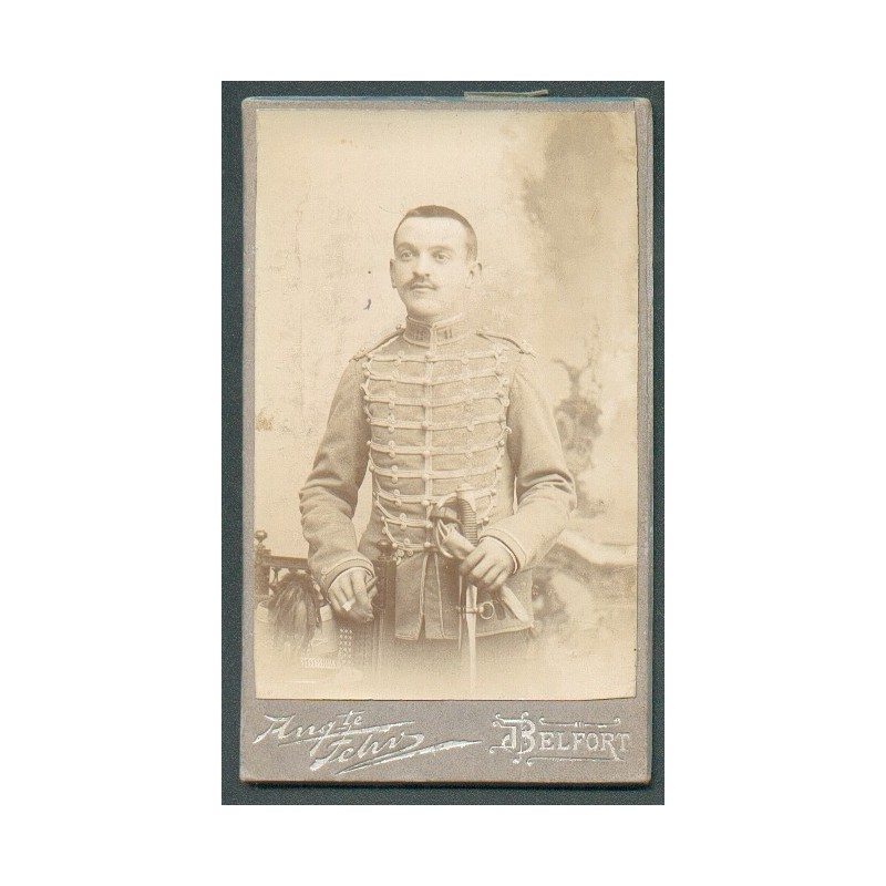 PHOTO CDV D'UN CAVALIER AU 11 ème REGIMENT DE HUSSARDS