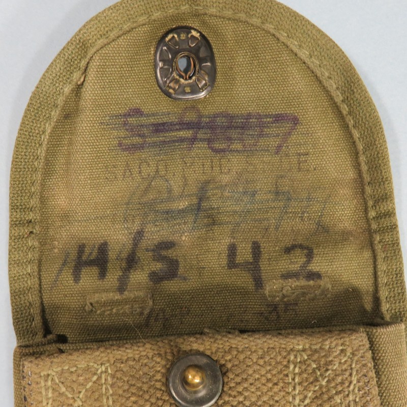 PORTE CHARGEURS CARABINE USM1 OU CLIPS DE FUSIL GARAND US 1945 NON MODIFIE FRANCAIS INDOCHINE CARTOUCHIERE MATRICULES