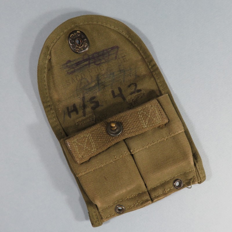 PORTE CHARGEURS CARABINE USM1 OU CLIPS DE FUSIL GARAND US 1945 NON MODIFIE FRANCAIS INDOCHINE CARTOUCHIERE MATRICULES