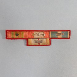 BARRETTE DE RAPPEL DES MEDAILLES D'UN SPAHI ANCIEN DE LA GUERRE 39-45, TOE, COLONIALE ET LIBERATION