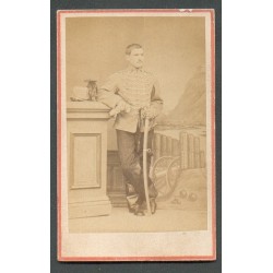 PHOTO CDV D'UN CAVALIER AU 11 ème REGIMENT DE HUSSARDS