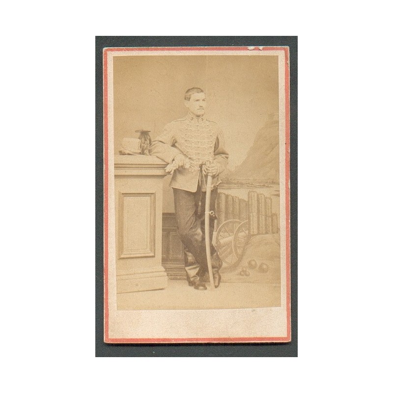 PHOTO CDV D'UN CAVALIER AU 3 ème REGIMENT DE HUSSARDS