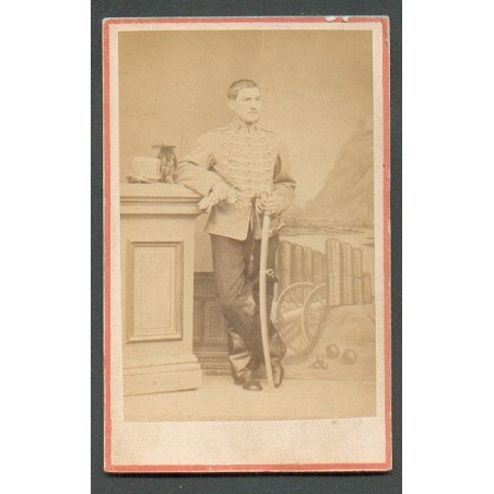 PHOTO CDV D'UN CAVALIER AU 3 ème REGIMENT DE HUSSARDS