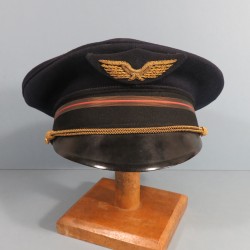 CASQUETTE AVIATION MODELE 1929 D'ADJUDANT DU PERSONNEL NON NAVIGANT 1940 1950 TAILLE 56 FAB. DE LUXE STELLA AVIATEUR PILOTE