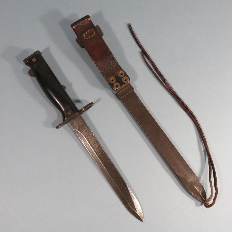 BAIONNETTE FRANCAISE MODELE MAS 49/56 TRANSFORMEE EN COUTEAU POIGNARD DE COMBAT ALGERIE PARA LEGION TAP COMMANDO