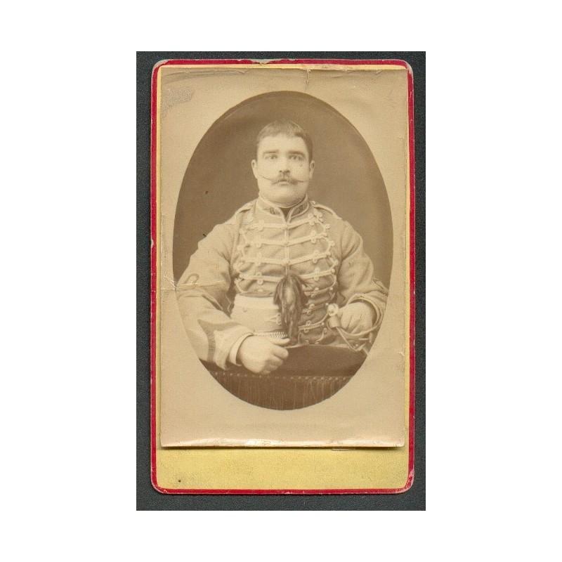 PHOTO CDV D'UN CAVALIER AU 8 ème REGIMENT DE HUSSARDS