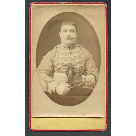 PHOTO CDV D'UN CAVALIER AU 8 ème REGIMENT DE HUSSARDS